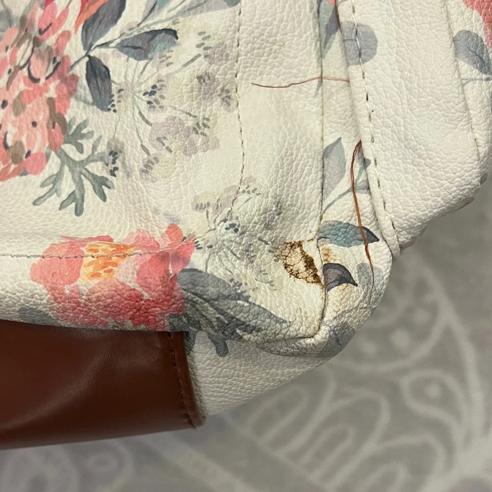 Giorgio Fiorelli Floral Cream and Brown Shoulder Bag